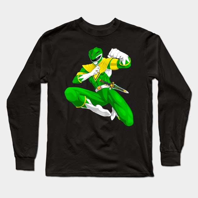 Mighty Morphin Power Rangers Green Ranger Long Sleeve T-Shirt by CoolDojoBro